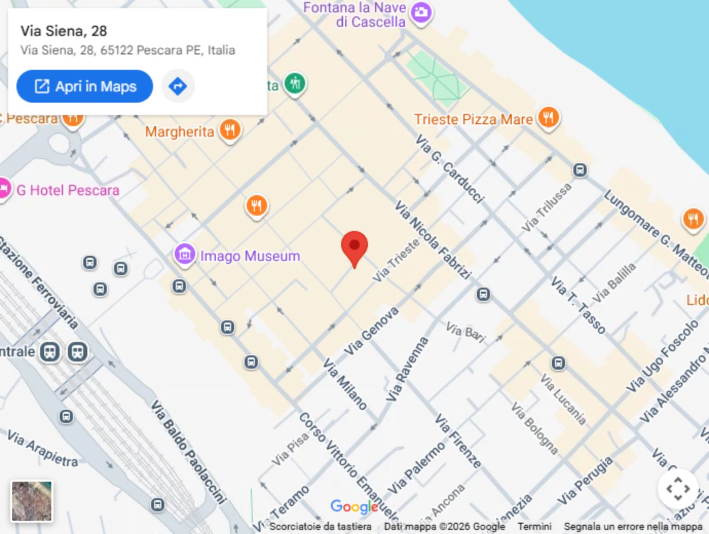 Mappa: via Siena 28, Pescara